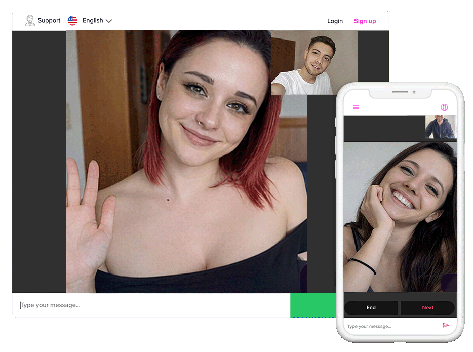 Random video chat interface